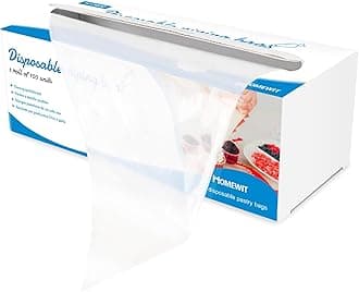 100 PCS Disposable Piping Bags, Homewit Clear Plastic Pastry Bags 24 Inch Thi...