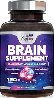 Brain Booster Supplement to Support Focus - Brain Supplement for Memory Support, Clarity, Energy and Concentration Support with, Bacopa Monnieri, and Phosphatidylserine - 120 Capsules