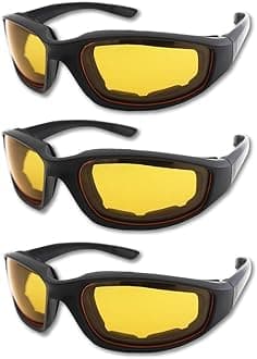3 Pair Motorcycle Riding Glasses Padding Goggles UV Protection Dustproof Windproof Motorcycle Sunglasses for Outdoor Actives