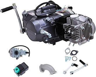 125CC 4-Stroke Engine Motor Kit, Single Cylinder Air-Cooled Motor Engine for Honda CRF50 XR50 CRF70 Z50R QR50 Dirt Pit Bike, Engine Kit with Manual Clutch and PZ22 Carburetor