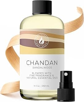 Aroma Country Chandan Diffuser Oil - Luxury Essential Oils for Diffuser Refill & Air Freshener Room Spray - Long-Lasting & Natural Home Fragrance, Sandalwood Scented Oil for Diffusers (8.5 Fl. oz)
