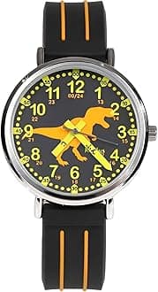 Kidas Wristwatch for Kids, Boys, Girls, Analog, Elementary School Students, Toddlers, 4 Years, 5 Years, 6 Years and Up, Waterproof, Educational, Birthday, Christmas, Present, Gift, Promotion Celebration, Graduation Gift, School Entrance Celebration, Spain, Educational Children's Watch (T-Rex)