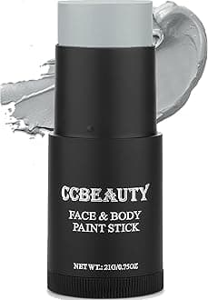 Light Grey Face Paint Stick, Face Painting Kit, Full Coverage SFX Makeup Foundation, Professional Body Paint for Halloween Costume Cosplay Party, For Corpse Bride, Zoombie, Marceline Makeup