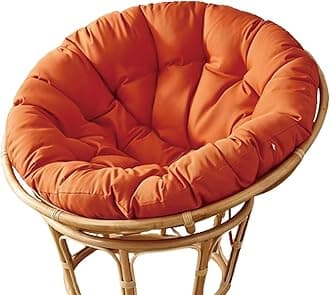 MIAOMI Garden Round Papasan Chair Cushion | Water Resistant Indoor Outdoor Hammock Rattan Swing Seat Pad | Comfy Tufted Patio Furniture Cushions | Hanging Egg Chair Pads