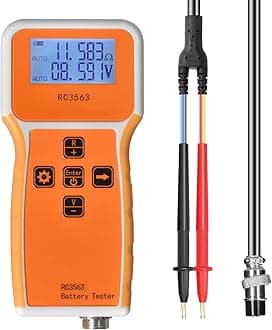 Battery Internal Resistance Tester, Portable Car Battery Analyzer 4 Wire Measure Voltage Ohm 1uΩ~200Ω/0~±100VDC for 18650, Lead Acid, Lithium Ion, Lithium Iron Phosphate