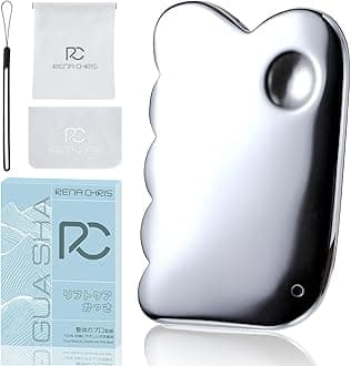Gua Sha Plate | Terahertz Sawtooth Type | Face, Scalp, Foot Massage & Face Line Tightening, Skull Peeling, Lymph Flow, De-swelling | Skin Care, Home Spa, Includes Strap & Pouch | Gua Sha Rena Chris |