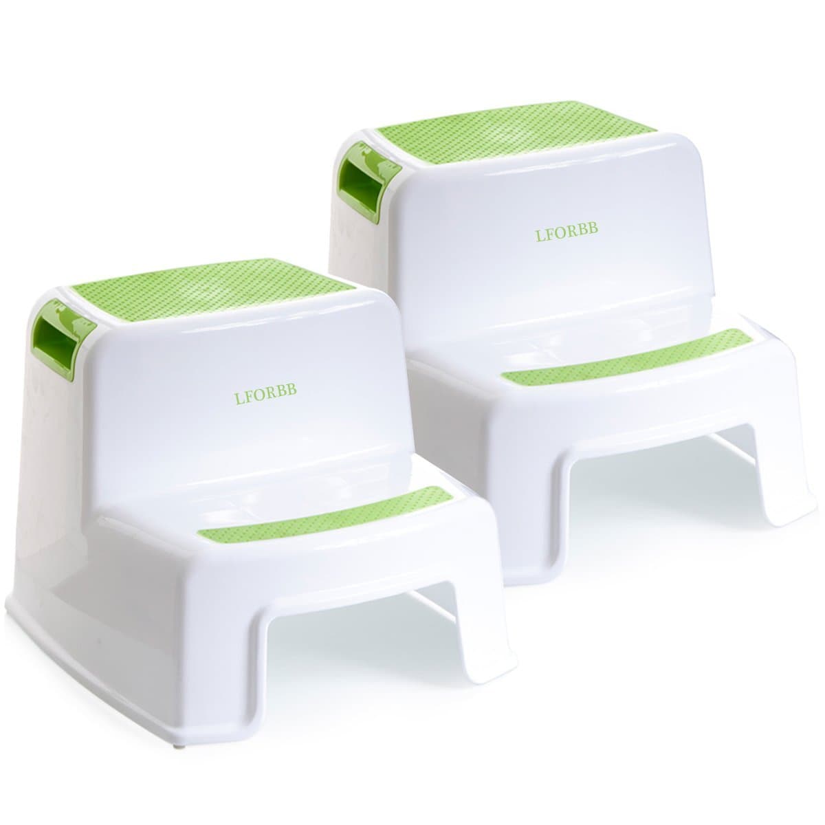 2 Step Stool for Kids - Toddler Step Stool Children Step Stool for Washstand Dual Height Stool for Potty Trainning Stepping Stool and Use in The Bathroom or Kitchen(2 Pack Green)