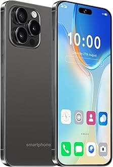 Echoamo A15 Pro Unlocked Phone, 5G Cell Phone 6GB+256GB Smartphone Android 13, 6800mAh Battery, 6.82" FHD+ Display 120Hz 64MP Camera, Dual SIM Octa-Core Phone GPS/Fingerprint/Face ID (Black)