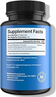 Nutriana Beta Glucan Supplements 1000mg - Immune Support Supplements - Beta Glucan 1 3D 1, 6 - Glucan Suppelements for Immune Boost- 60 Capsules
