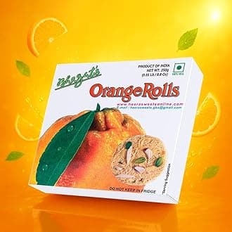 Bhagat's Heera Sweets Orange SonRoll 250g | Almond & Pistachio Garnished Mithai | Soft Flaky Indian Sweet | Preservative Free | Festive Gift Box