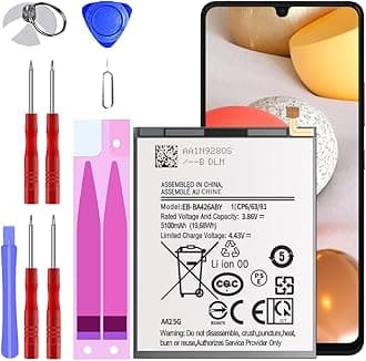 [𝟓𝟏𝟎𝟎𝐦𝐀𝐡] for Samsung Galaxy A32 5G/A42 5G/A72 Battery, High Capacity 0 Cycle Battery for Samsung SM-A326 SM-A426 A725 with Professional Replacement Tool Kits