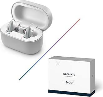 Lexie B2 OTC Hearing Aids Powered by Bose with Cleaning Care Kit Bundle - Rechargeable Bluetooth, App Control & iOS Call Streaming, Self-Fit, All-Day Comfort, Noise Reduction for Mild to Moderate Loss