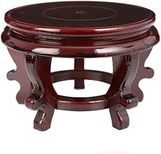 Chinese Display Stands Hand-Crafted Rosewood Oriental Vase Stand accessories Decor / Fish Bowl Stand (10.2 inches in diameter; 4.7 inches high)