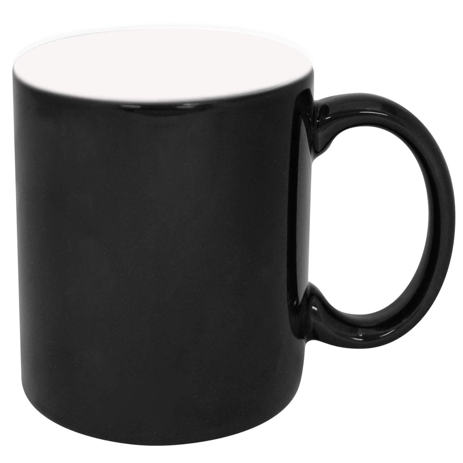 Ceramic Glossy Black with White Inside Coffee/Tea Mug | Ideal for Gift (325 Ml)