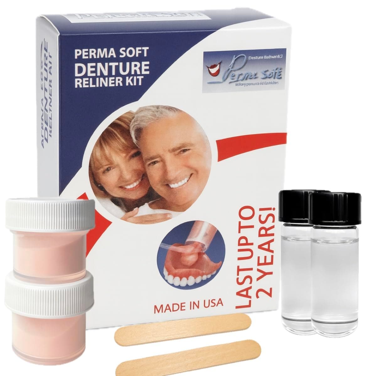 Perma Soft Denture Reliner Kit - Relines 2 Denture Plates