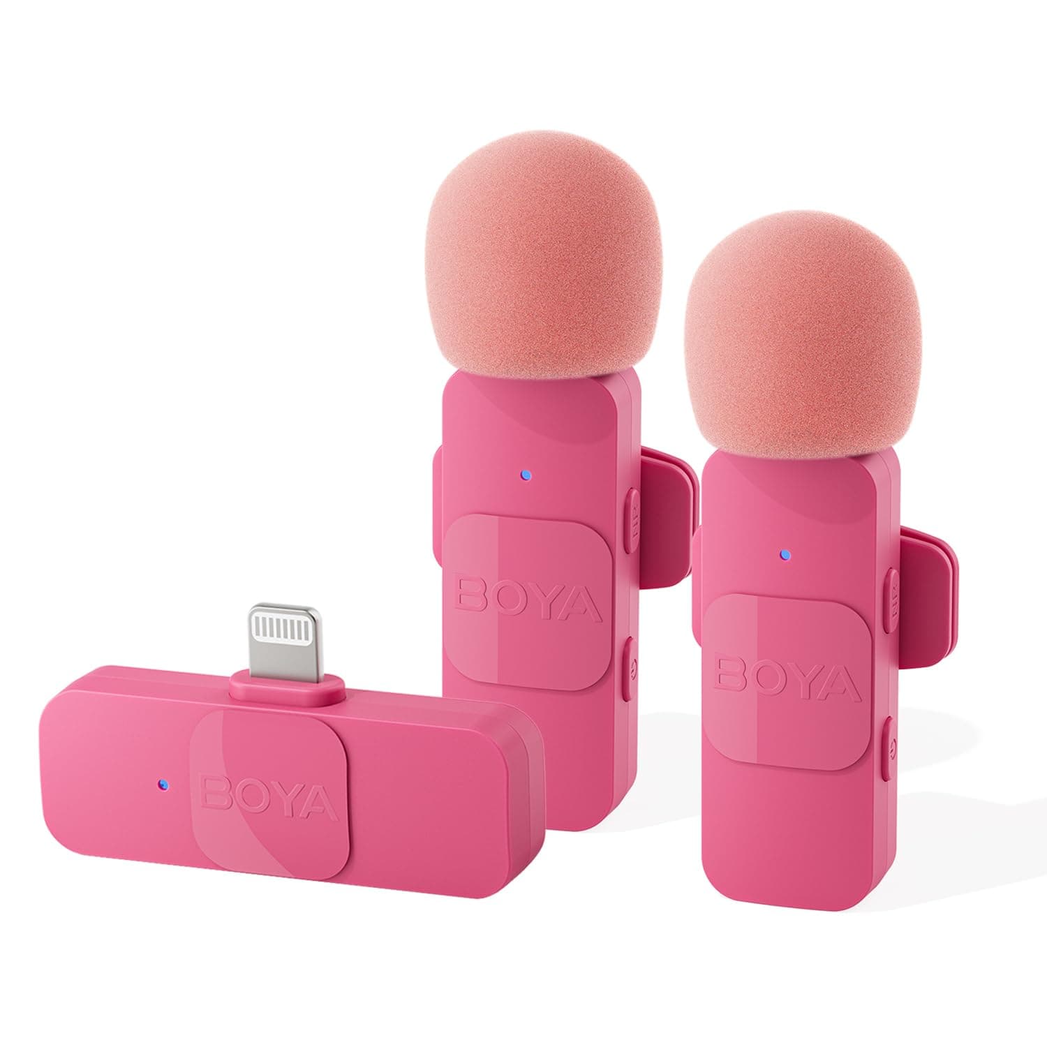 BOYA Pin Microphone 2.4GHz Wireless Microphone Instant Connection External Smartphone Lavalier Microphone Plug & Play Noise Reduction Clip-On Wireless Microphone 360° Sound Collection Ultra-Mini Mic