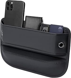 Premium Leather Car Seat Gap Filler Organizer (0.2”-1.2" Gaps), Clever Gifts for Car SUV Truck Owners (Black, 1 Pack)