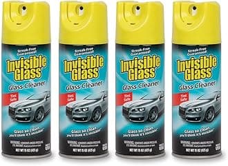 Invisible Glass 91163-4PK Premium Aerosol Glass Cleaner Spray for Car Windshields and Windows, Automotive and Home Window Cleaner, Streak-Free, Ammonia-Free, Tint-Safe – 15 oz (Pack of 4)