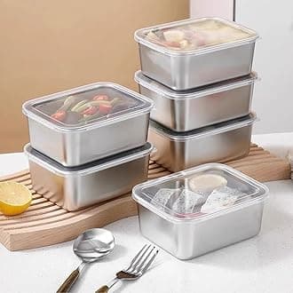 316 Stainless Steel Food Storage Containers with Lids | Reusable & Stackable | For Fridge, Lunch Box, Snacks, Sabji & Chutney| Freezer & Dishwasher Safe (PACK OF-3)