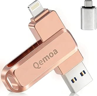 MFi Certified 256GB Flash Drive Photo Stick for iPhone, External Memory Photo Keeper Storage for Data Saver/Backup/Transfer Files/Picture/Video/iPhone/iPad/iOS/Android/PC (Pink)Available Space: ~244GB