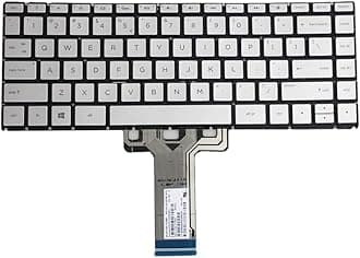 GinTai US Laptop Keyboard with Backlit Replacement for HP Pavilion X360 14-BA 14T-BA 14M-BA 14-BS, Silver
