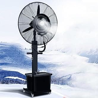 Commercial Pedestal Fan, Heavy Duty Industrial Misting Fan, Water Mist Cooling Outdoor Spray Fan, Large Patio Cooling Standing Fans,65cm/26in