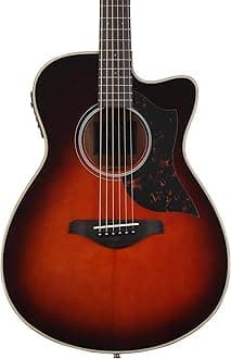 Yamaha 6 String Series AC1M Small Body Cutaway Acoustic-Electric Guitar-Mahogany, Tobacco Sunburst, Concert TBS