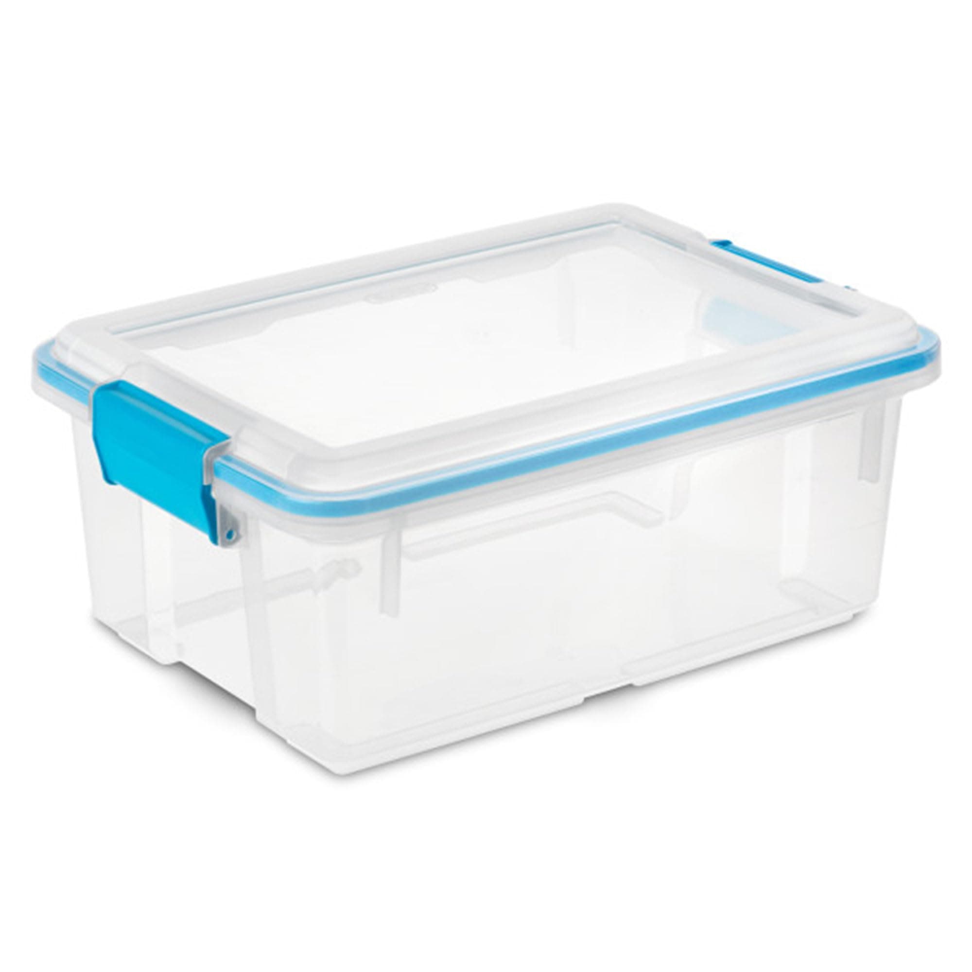 Sterilite 12 Qt Gasket Box, Stackable Storage Bin with Latching Lid and Tight Seal, Plastic Container to Organize Basement, Clear Base and Lid, 1-Pack
