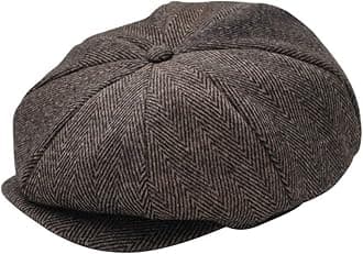 Wool Newsboy Cap for Men Women - Classic Vintage Gatsby Lvy Cabbie Hat Flat Beret Cap Adjustable Size