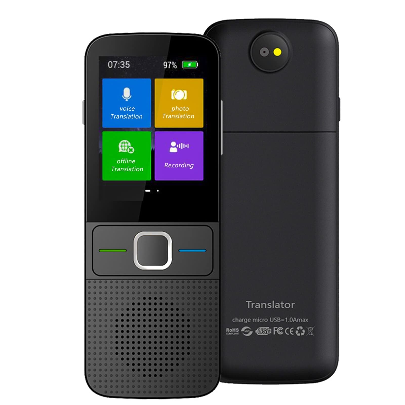 Language Translator Device, Smart Foreign Language Translator with 137 Languages, Instant Translator Device with Voice/Photo Translation, 2.4'' Touch Screen, Supports WiFi/Hotspot/Offline Translation