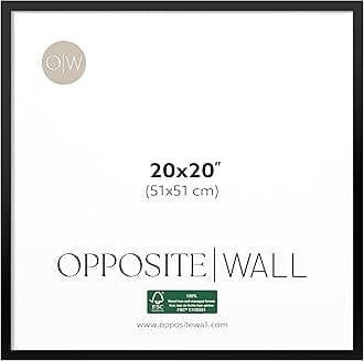 Opposite Wall - 20x20 in - Black Solid Wood Picture Frame - Lightweight, Versatile & Shatterproof - Wall Hanging Photo or Poster Frame - Wall Decor for Office, Gallery & Home