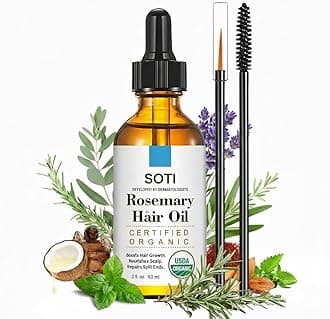 Organic Rosemary Oil, Made in USA, USDA Certified 100% Pure for Hair Growth, Infused With Biotin, Jojoba & castor Oil | Hair strengthening, Anti-Hair Loss, 2 Fl Oz, Soti