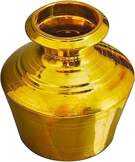 Brass Handi for Cooking Capacity Shiny and Sturdy Perfectly Fit in Your Home Kitchen, Hotel, Restaurant | Brass Utensils-[ 5 Litter Water Capacity] Wt-1Kg APX, Polished, 5 Liter