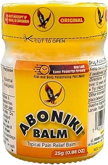 Aboniki Balm Pain Relief (1 Plastic Jar) - Fast and Long Lasting Comfort for Lower Back, Knee, Neck, Shoulder, Joint & Muscle Pain Relief