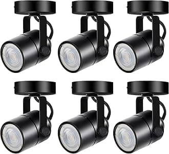 Black GU10 Ceiling Spotlight, 6 Packs Anti-Glare Ceiling Spotlight Fixtures, Accent Lights for Shops, Supermarkets, Kitchens (Black)
