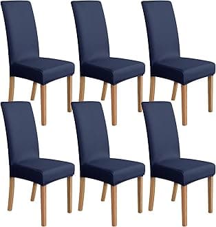 Amazon Basics Stretch Dining Chair Slipcover, Set of 6, Navy