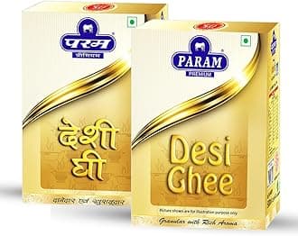 Param Desi Ghee 1L (Pack of 2) | Pure Traditional Indian Ghee with Rich Aroma & Granular Texture | Gas Chromatography Tested | Boosts Digestion & Immunity