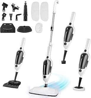 Steam Mop - 11-in-1 Steam Cleaner for Home with 15.2 OZ Water Tank & 23FT Power Cord, Detachable Steam Mops for Floor Cleaning MultiPurpose Steamer for Hardwood, Tile, Furniture with 11 Accessories