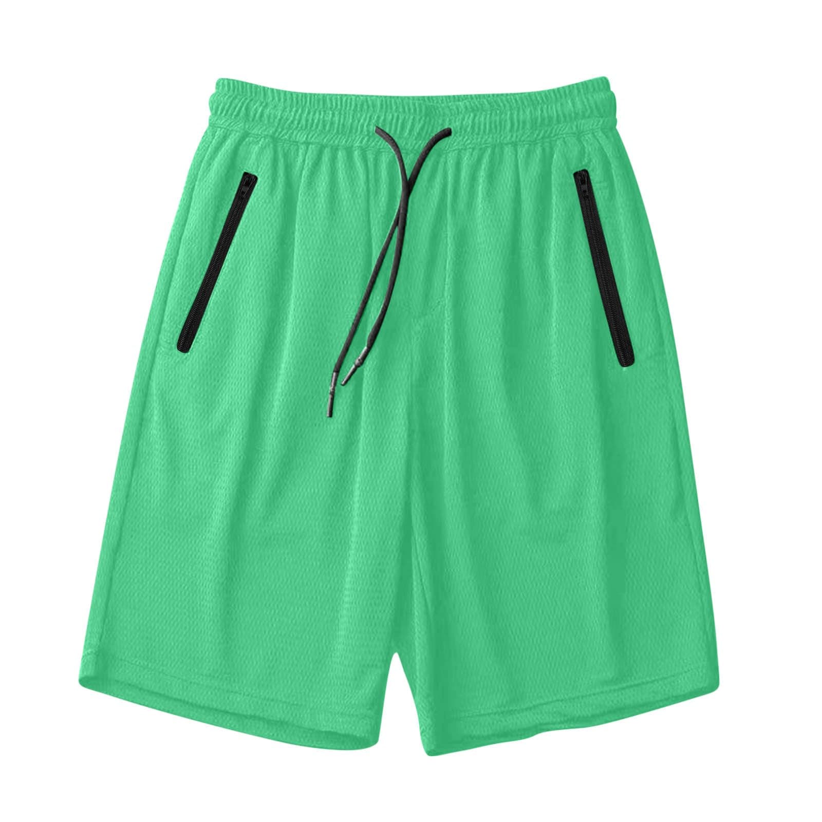 Men's Thin Ice Silk Quick Dry Shorts Casual Drawstring Elastic Waist Stretch Yoga Running Short Pants with Pockets
