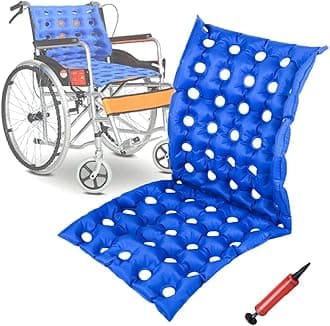 Wheelchair Inflatable Seat Cushion with Full Back, Anti-Bedsore Seat Pad for Bedridden Elderly Disabled Handicap