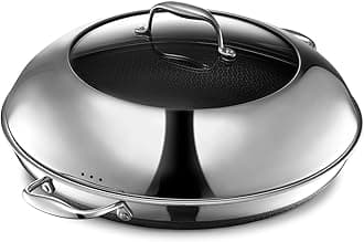 Hybrid Nonstick 14-Inch Frying Pan with Stainless Steel Lid, Stay-Cool Handles, Dishwasher-Friendly, Oven-Safe Up to 900°F, Induction Ready, Compatible with All Cooktops