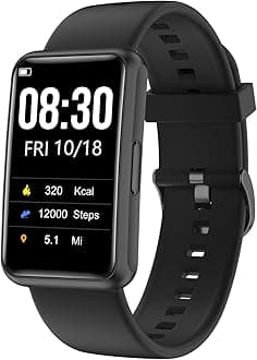 Cloudpoem Fitness Tracker No Bluetooth No APP/Phone Required, Fitness Watch for Men Women Parents Pedometer Watch with Sleep Tracker Steps Counter Alarm Clocks IP68 Waterproof (Black)