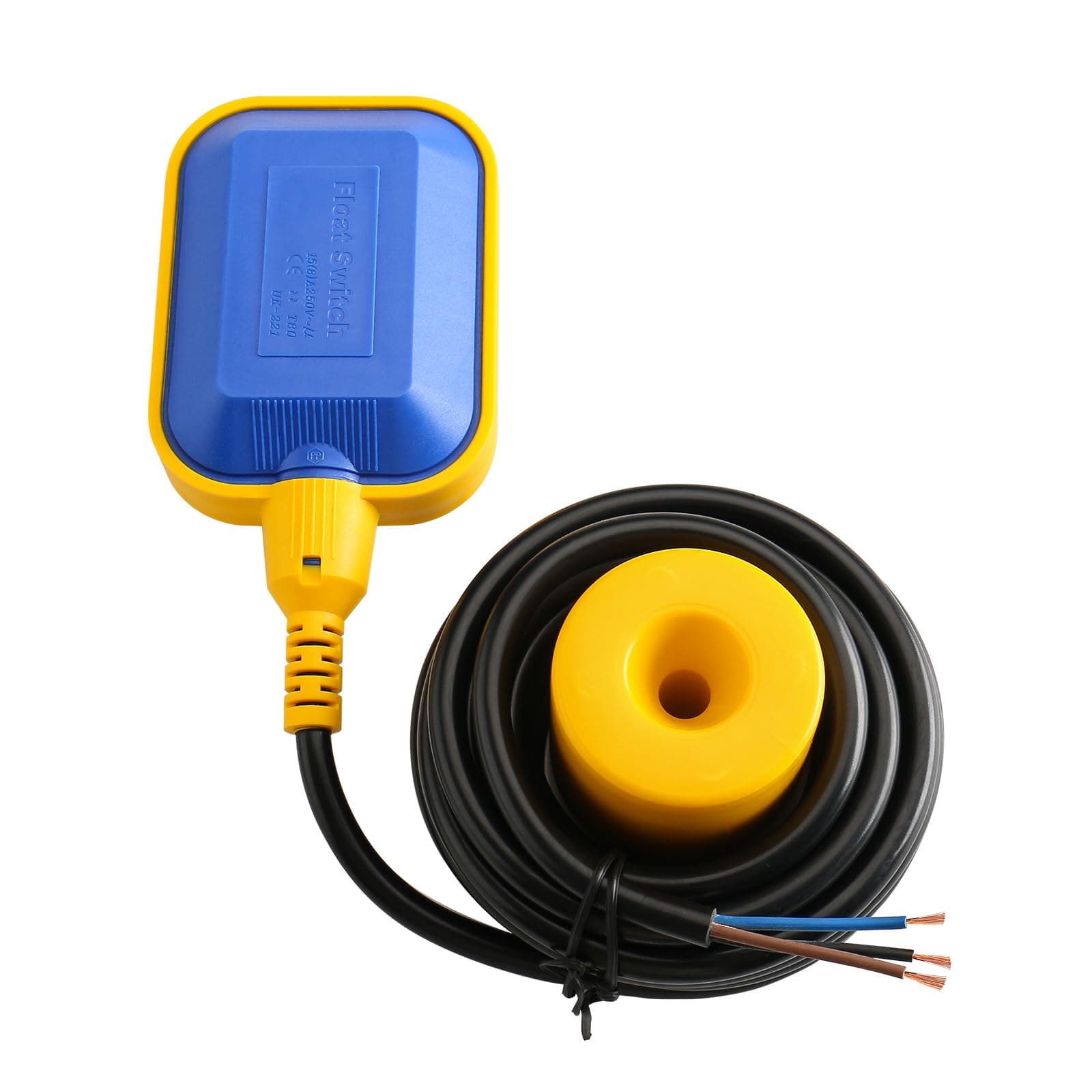 4M 13ft Cable Float Switch, Water Level Controller, for Tank Pump, Water Tank or Sewage System On Auto Pilot, with Counterweight
