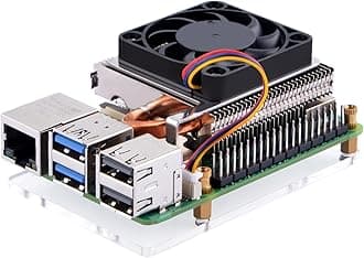 GeeekPi Ultra Thin ICE Tower Cooler for Raspberry Pi 5, Aluminum Heatsink with 40x40x5mm Cooling Fan for Raspberry Pi 5