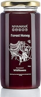 NIYAMAYA Forest Honey 500 gm Jar | 100% Pure Honey | Unprocessed Natural shahad for Weight loss | No Sugar No Adulteration Wild Honey | Lab Tested for Purity