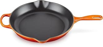 LS2024-302 Enameled Cast Signature Iron Handle Skillet, 11-3/4-Inch, Flame