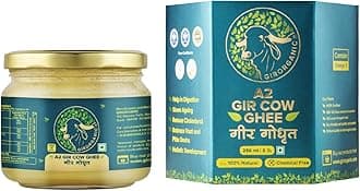 GirOrganic Grass Fed A2 Ghee| Clarified Butter (8 Oz) - Unsalted Gir Cow Ghee Butter - Organic Ghee Oil - Pasture Raised, Lactose-Free 8 Oz