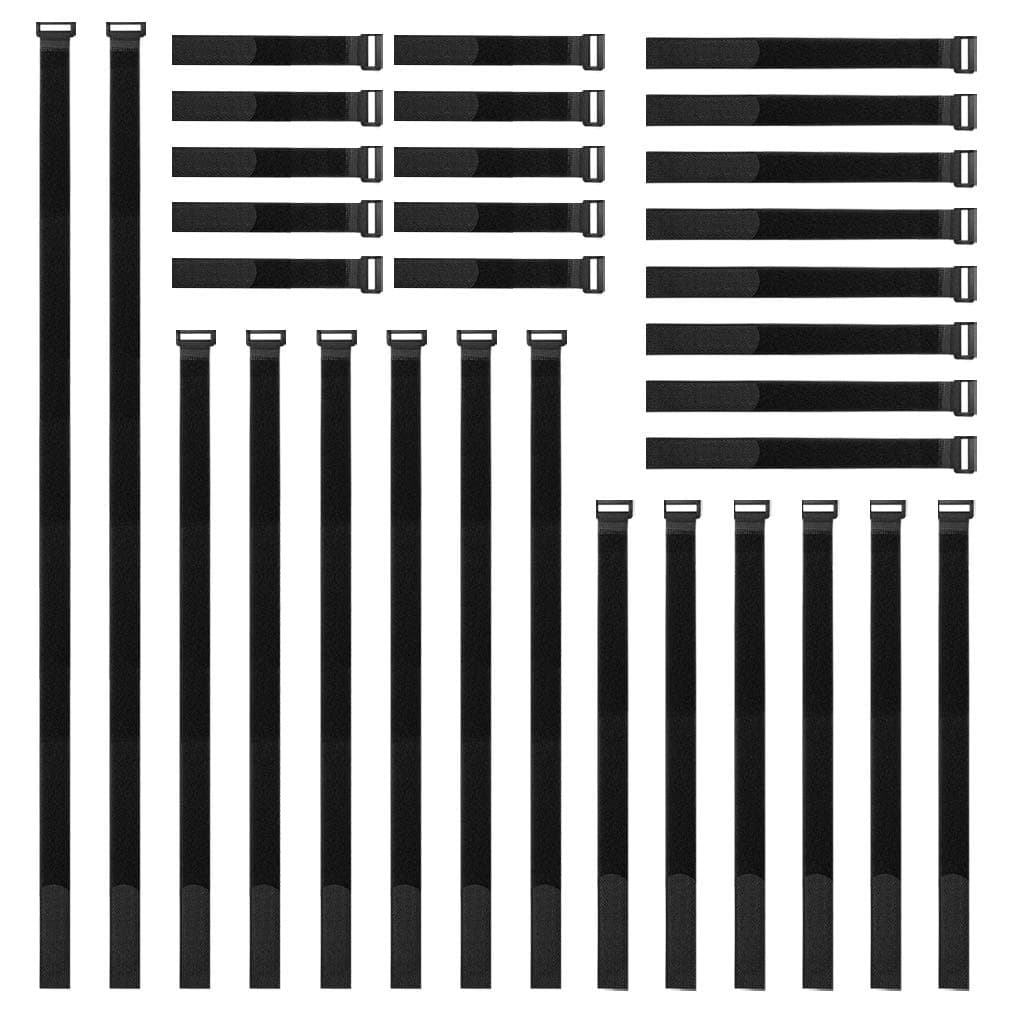 8"12"18"24"36" Cable Straps, 32 pcs Reusable Fastening Hook and Loop Utility Cable Ties Down Wraps Adjustable Cinch Straps