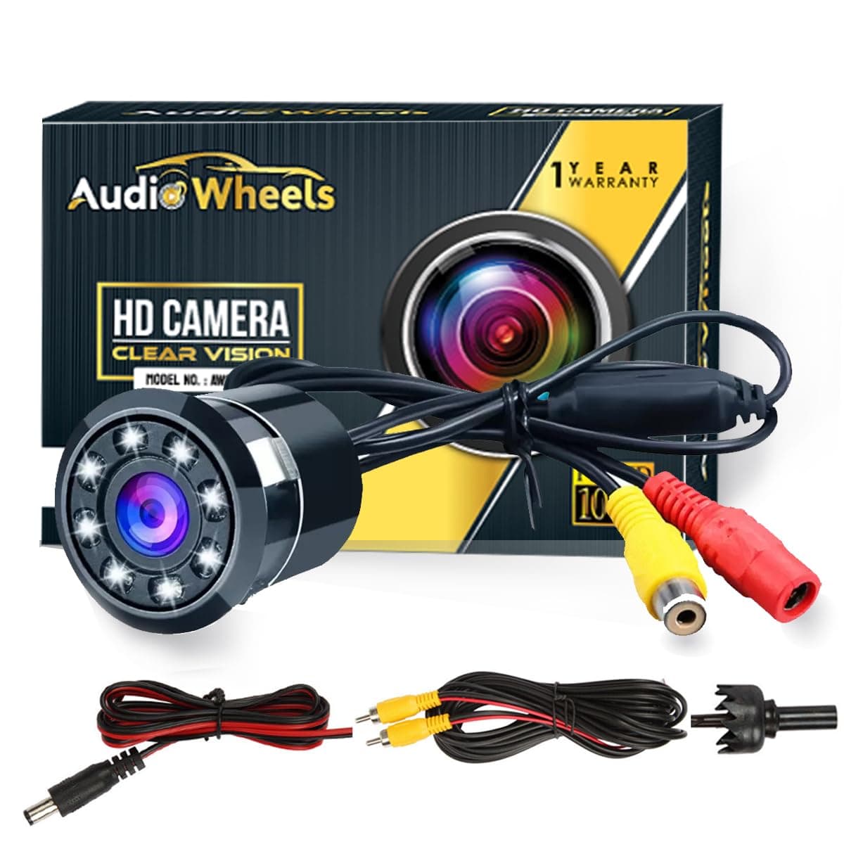 Car Reverse Backup Parking Camera with Featuring Night Vision and 8 LED HD Rear View Parking Camera for All Cars