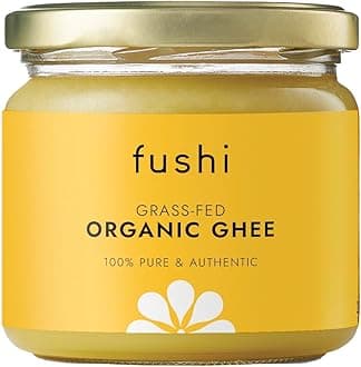 Fushi Organic Ghee 230g – Organic Certified | English Ghee | Vegetarian, Clarified Pure Ayurveda Grass Fed Butter | Ghee Butter from Free Range Grass Fed Cows | Healthy Cooking, Nutrition